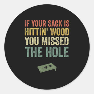 Sticker Rond Drôle cadeau de l'équipe Vintage Cornhole
