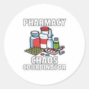 Sticker Rond Drôle cadeau de pharmacie pour un pharmacien