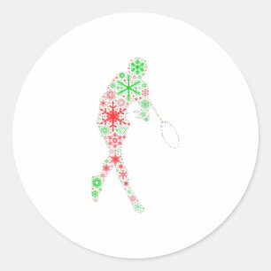 Sticker Rond Drôle cadeau Snowflake - Tennis racket ba