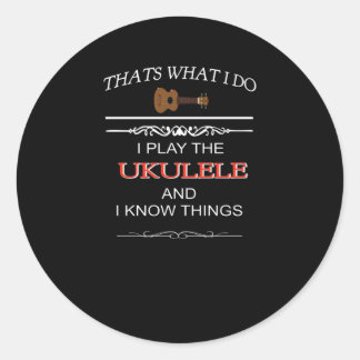 Sticker Rond Drôle cadeau Ukulele