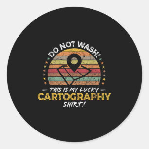 Sticker Rond Drôle Cartographe, Graphique de devis de cartograp