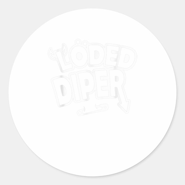 Sticker Rond Drôle Chargé Diper - Nice Cadeau (Devant)