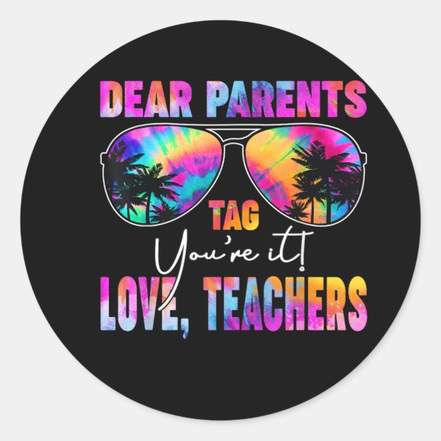 Sticker Rond Drôle Chers Parents Balise Vous êtes Amoureux Ense (Devant)