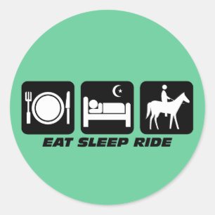 Sticker Rond Drôle cheval