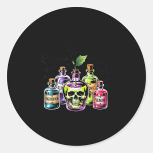 Sticker Rond Drôle Choisissez votre poison Apple Halloween Prin