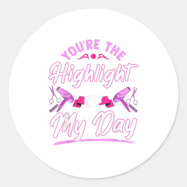 Sticker Rond Drôle Coiffeur Stylo Barbershop Cadeau Salon de co (Devant)