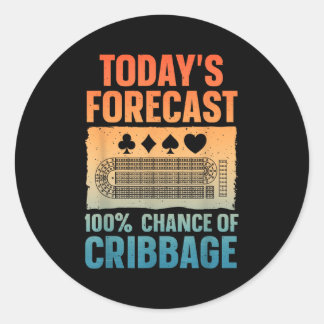 Sticker Rond Drôle Conception de Cribbage Pour Hommes Femmes Je