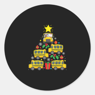 Sticker Rond drôle conducteur de bus scolaire ornement d'arbre 