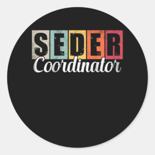 Sticker Rond Drôle Coordinateur Seder Passover Juif Passover L