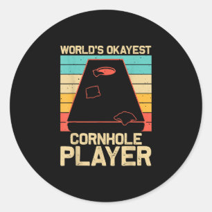 Sticker Rond Drôle Cornhole Gift Bean Bag Joueurs de jeu