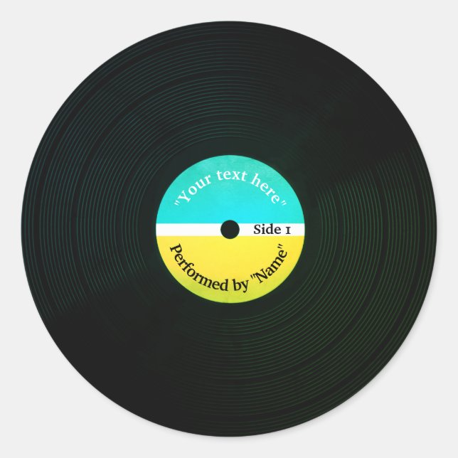 Sticker Rond Drôle couverture musicale couverture vinyle plaque (Devant)