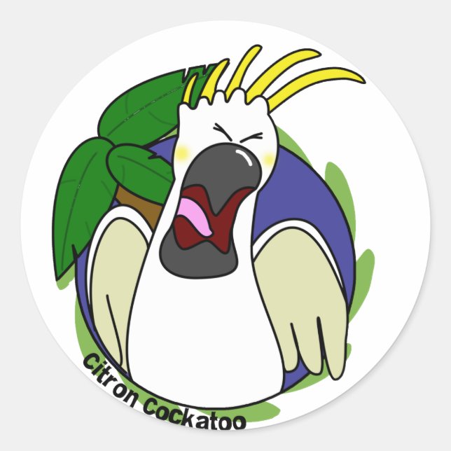 Sticker Rond Drôle cri Citron Cockatoo (Devant)