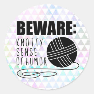 Sticker Rond drôle crochet tricot humour tricot fil boule skein