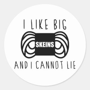 Sticker Rond drôle crochet tricot humour tricot fil encombrant