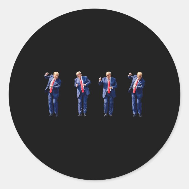 Sticker Rond Drôle Danse Trump Dansant Comme Un Felon Vote Trum (Devant)