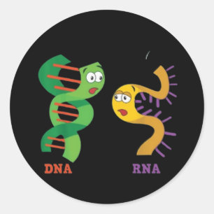 Sticker Rond Drôle de dire encore ADN unique ARN toujours
