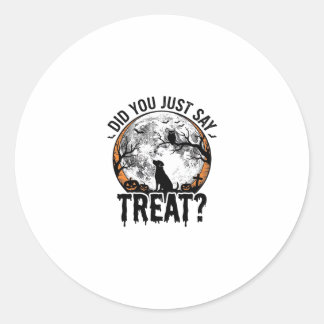 Sticker Rond Drôle de friandise pour chien Halloween Design vec