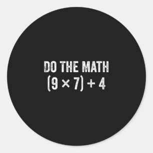 Sticker Rond Drôle de maths 67 mème 