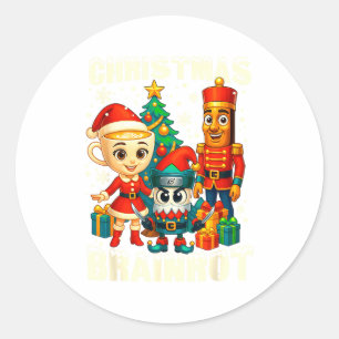 Sticker Rond Drôle de Noël Italien Cerveau Pourri CerveauPourri