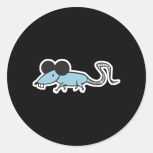 Sticker Rond drôle de rat