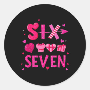 Sticker Rond Drôle de Saint-Valentin 67 Meme Six Sept 6 7 Valen