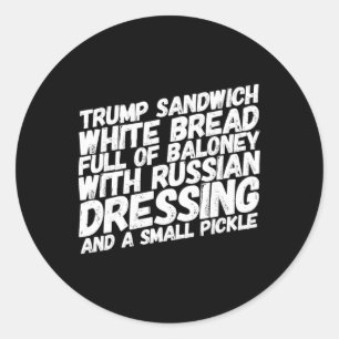Sticker Rond Drôle de sandwich anti-trump Impeach Trump politiq