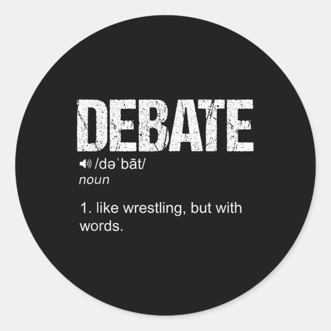 Sticker Rond Drôle Débat Équipe Discussion Discours Guerre De P (Devant)