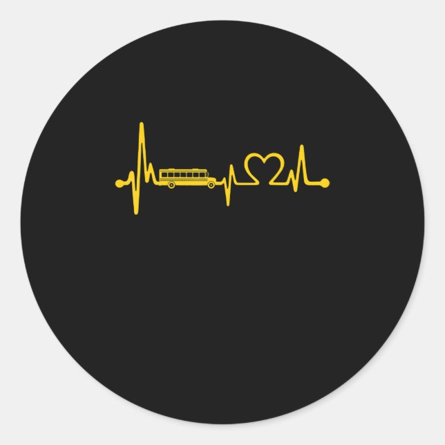 Sticker Rond drôle d'école de bus conducteur cadeau amour école (Devant)