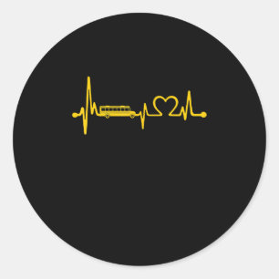 Sticker Rond drôle d'école de bus conducteur cadeau amour école