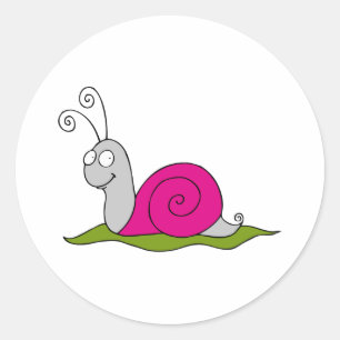 Sticker Rond drôle d'escargot