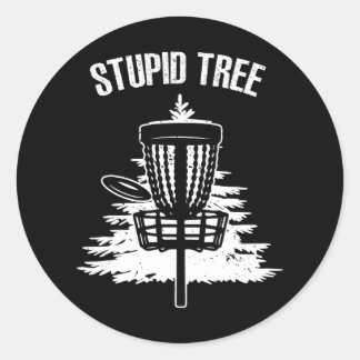 Sticker Rond Drôle Disque Golf Art Pour Basket Arbre Stupide