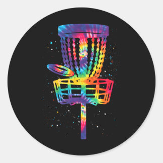 Sticker Rond Drôle Disque Golf Tie Dye Disque Golf Pour