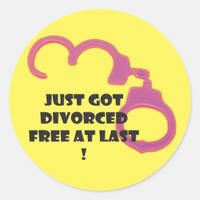 Sticker Rond Drôle Divorce libre à dernier (Devant)