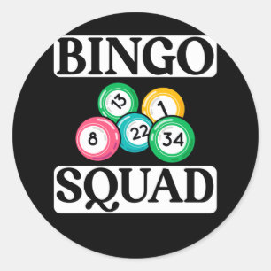 Sticker Rond Drôle équipe de Bingo dire Bingo