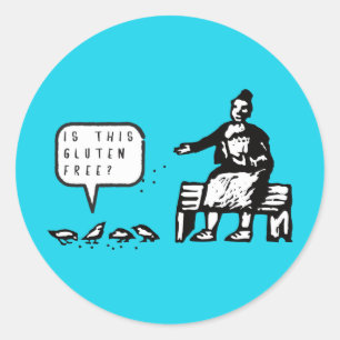 Sticker Rond Drôle Est Ce Caricature Sans Oiseaux Gluten