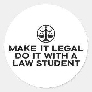 Sticker Rond Drôle étudiant en droit