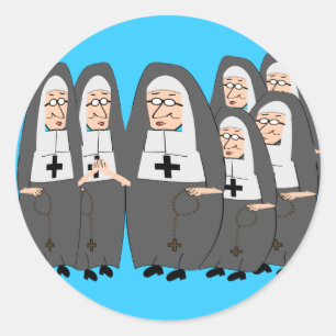 Sticker Rond Drôle "Fat Nuns" Cadeaux pour toute occasion