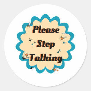 Sticker Rond Drôle Graphique Jaune Design S'il vous plaît arrêt
