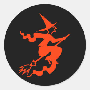 Sticker Rond Drôle Halloween Scary sorcier vacances Black Orang