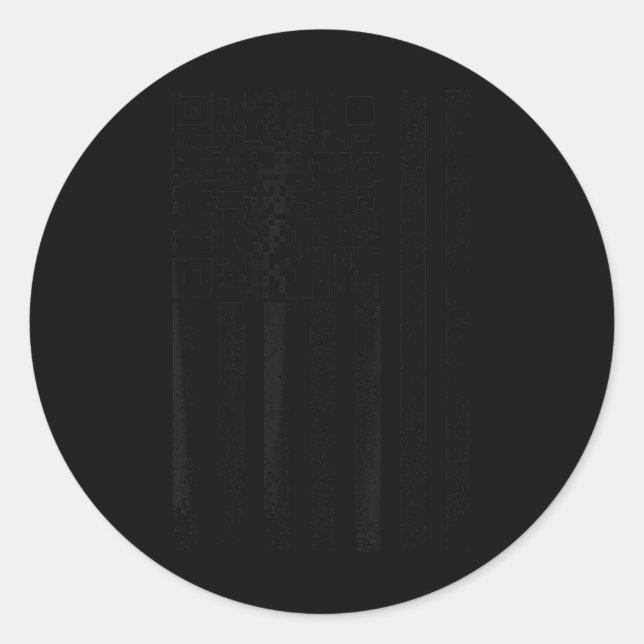 Sticker Rond Drôle Hes Back Trump Scan Code Qr, Amer Distorti (Devant)
