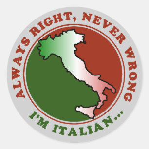 Sticker Rond Drôle italien têtu
