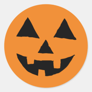 Sticker Rond Drôle Jack O Lanter Simple Jack-o'-lantern Design