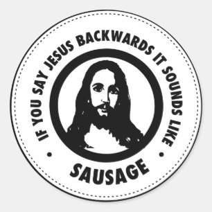 Sticker Rond Drôle Jésus