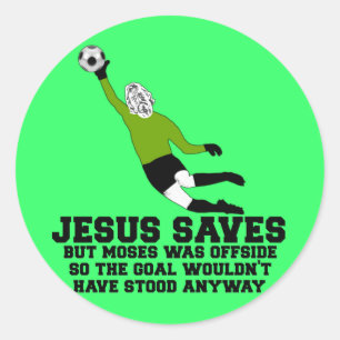 Sticker Rond Drôle Jésus sauve
