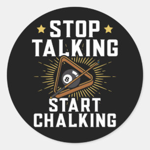 Sticker Rond Drôle Joueur de la piscine Citation Billard Sport