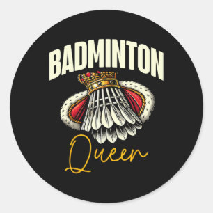 Sticker Rond Drôle Joueur Dminton Love Shuttle Design 11