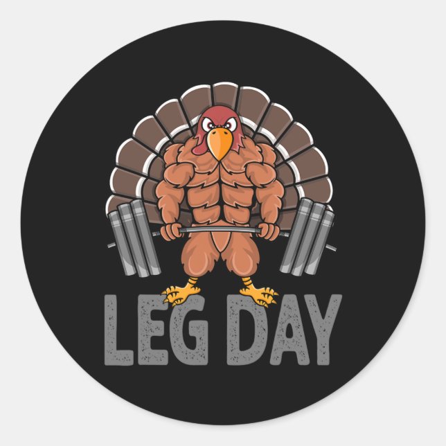 Sticker Rond Drôle Jour de la Jambe Thanksgiving Turquie DeadLe (Devant)