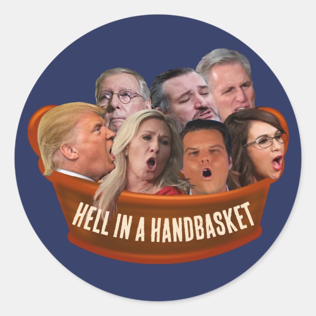 Sticker Rond Drôle les républicains de MAGA enfouissent dans un (Devant)