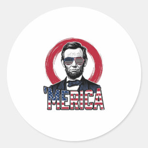 Sticker Rond Drôle Merica Patriotique Président Vintage Vecteur
