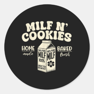 Sticker Rond Drôle Milfs N Cookie Fabriqué Maison Fruits Frais
